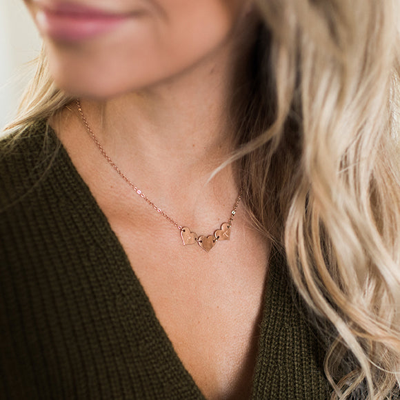 taudrey destiny necklace rose gold silver personalized hearts necklace by blogger destiny thompson of truly destiny blog