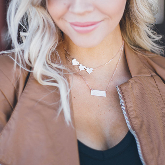 taudrey destiny necklace rose gold silver personalized hearts necklace by blogger destiny thompson of truly destiny blog