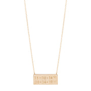 taudrey handcrafted personalized gold bar plate necklace double date