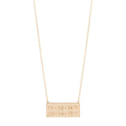 taudrey handcrafted personalized gold bar plate necklace double date