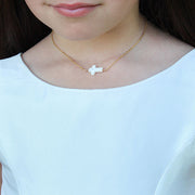 taudrey kids girls blessed necklace bracelet set pearl cross communion