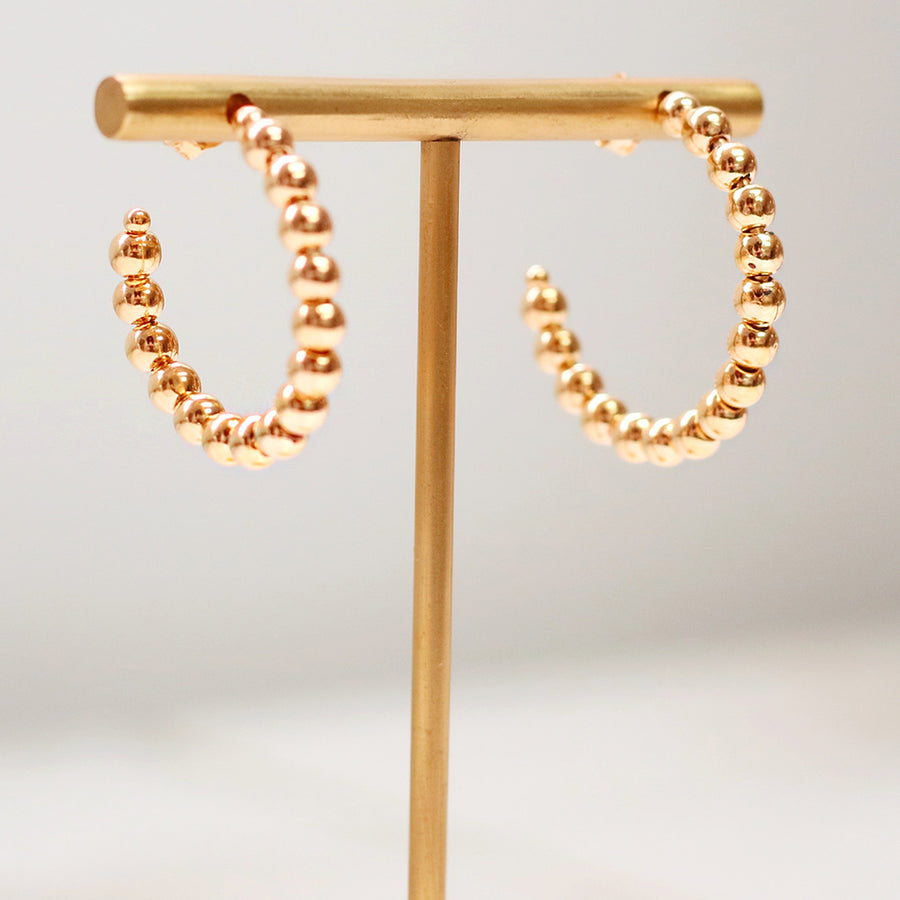 taudrey glimmer of hoop gold open studded hoop earrings