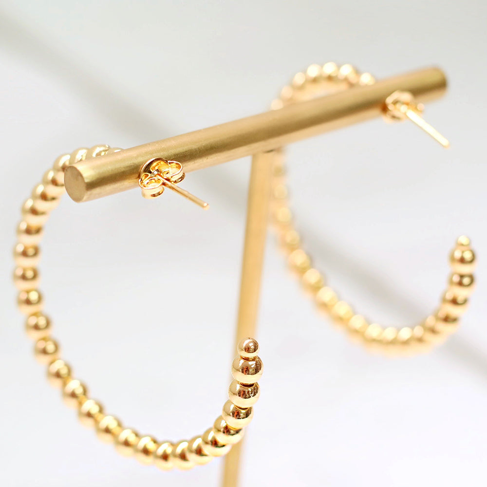 taudrey glimmer of hoop gold open studded hoop earrings large