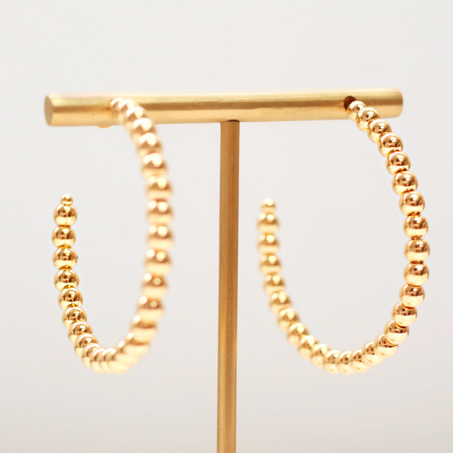 taudrey glimmer of hoop gold open studded hoop earrings large