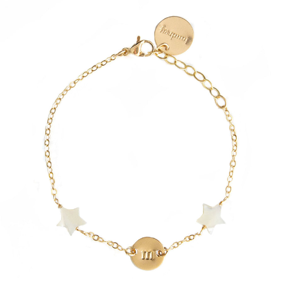 taudrey granted wish bracelet gold pearl star personalized charm