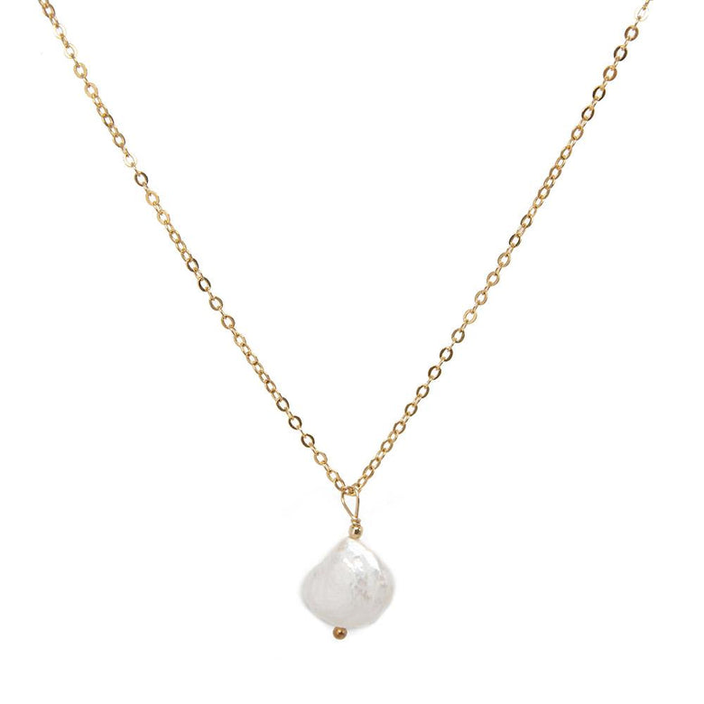 Grit and Grace Necklace by taudrey Natural Pearl on Dainty Gold Chain