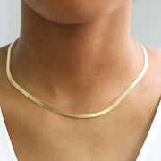 taudrey happiness herringbone gold necklace