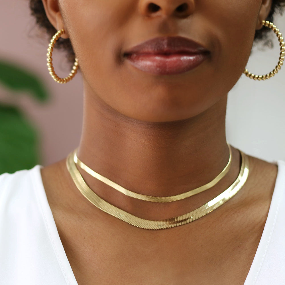 Tri Color Sterling Silver Braided Herringbone Necklace for Women – Natalia  Drake