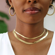 taudrey happiness herringbone gold necklace