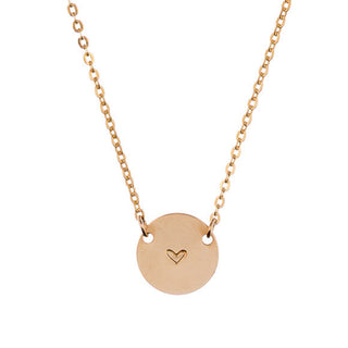 taudrey mini coin symbol necklace stamp detail heart