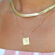 taudrey happiness necklace herringbone chain