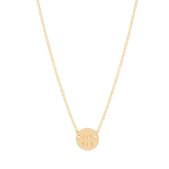 taudrey lil sis little sister necklace gold coin