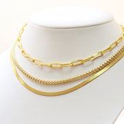 taudrey happiness herringbone gold necklace