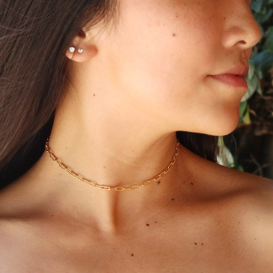 Link Together Choker: Gold, Thin, Choker – taudrey