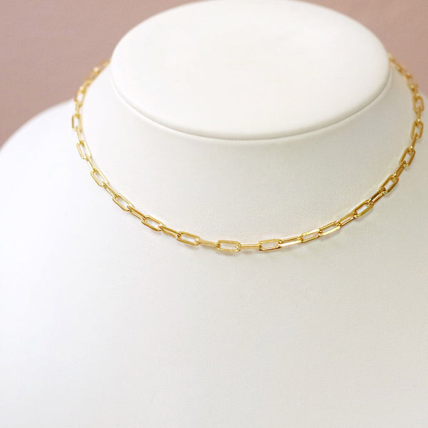 Link Together Choker: Gold, Thin, Wide-Link Choker – taudrey Link Together Choker: Gold, Thin, Wide-Link Choker – taudrey