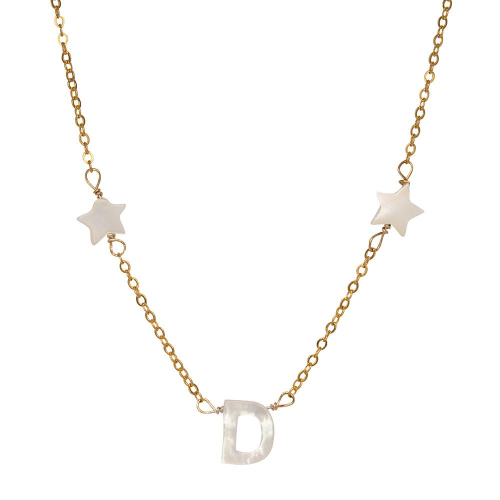 Make it a Double Necklace: Gold Chain with Pearl Letter