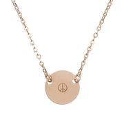 taudrey mini coin symbol necklace stamp detail peace sign