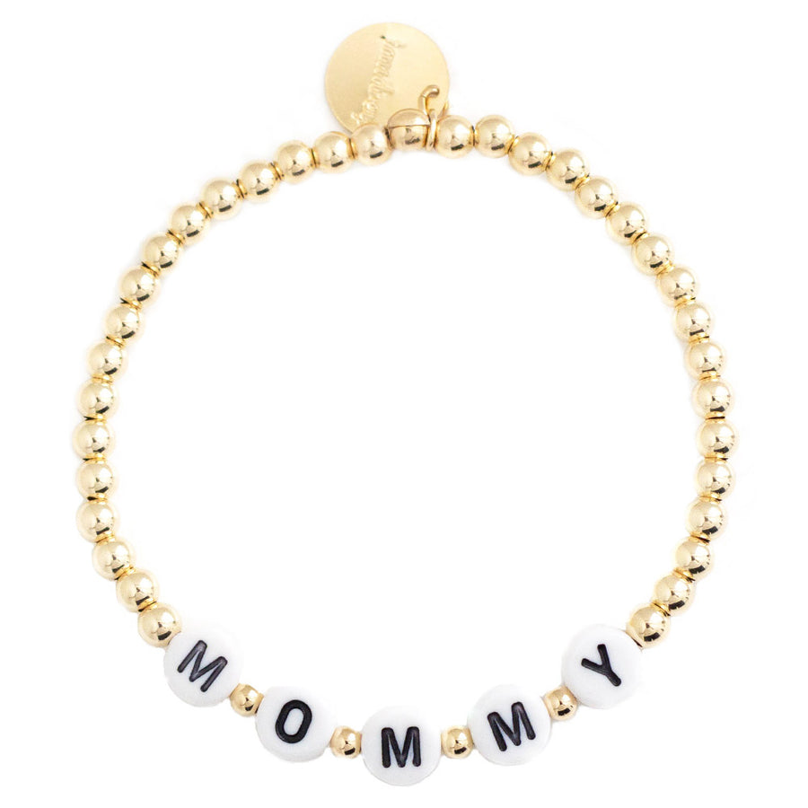 taudrey beaded letter block bracelet mommy gold rose gold silver mom bracelet