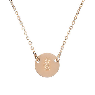 taudrey mini coin symbol necklace stamp detail pineapple