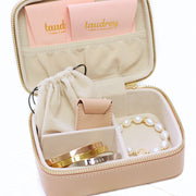 taudrey pretties inside jewelry case travel organizer blush saffiano leather personalized