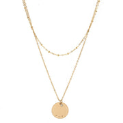 tenley molzahn leopold the bachelor taudrey jewelry collaboration shine collection gold double layered necklace detailed chain personalized coin charm