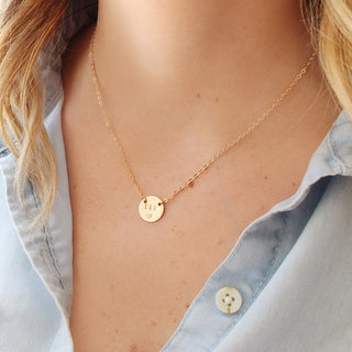 taudrey tia mini coin gold necklace handstamped with tia hispanic culture aunt mothers day gift