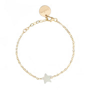 taudrey twinkle bracelet gold chain bracelet pearl star detail