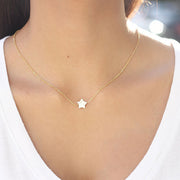 taudrey twinkle necklace gold chain pearl star detail