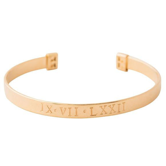 taudrey when in rome gold cuff with roman numerals