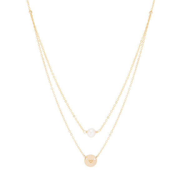 taudrey world is your oyster layered gold necklace with pearl 
