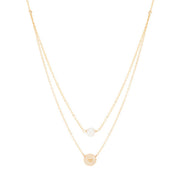 taudrey world is your oyster layered gold necklace with pearl 