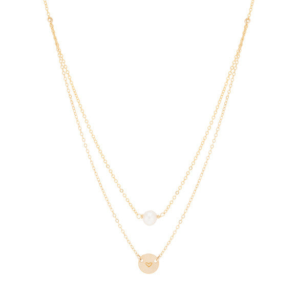 taudrey world is your oyster layered gold necklace with pearl 