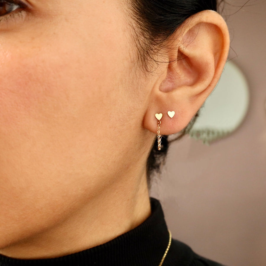 taudrey luxe: Golden Heart Stud Earrings
