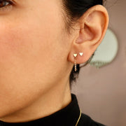taudrey luxe: Golden Heart Stud Earrings (14K Gold)