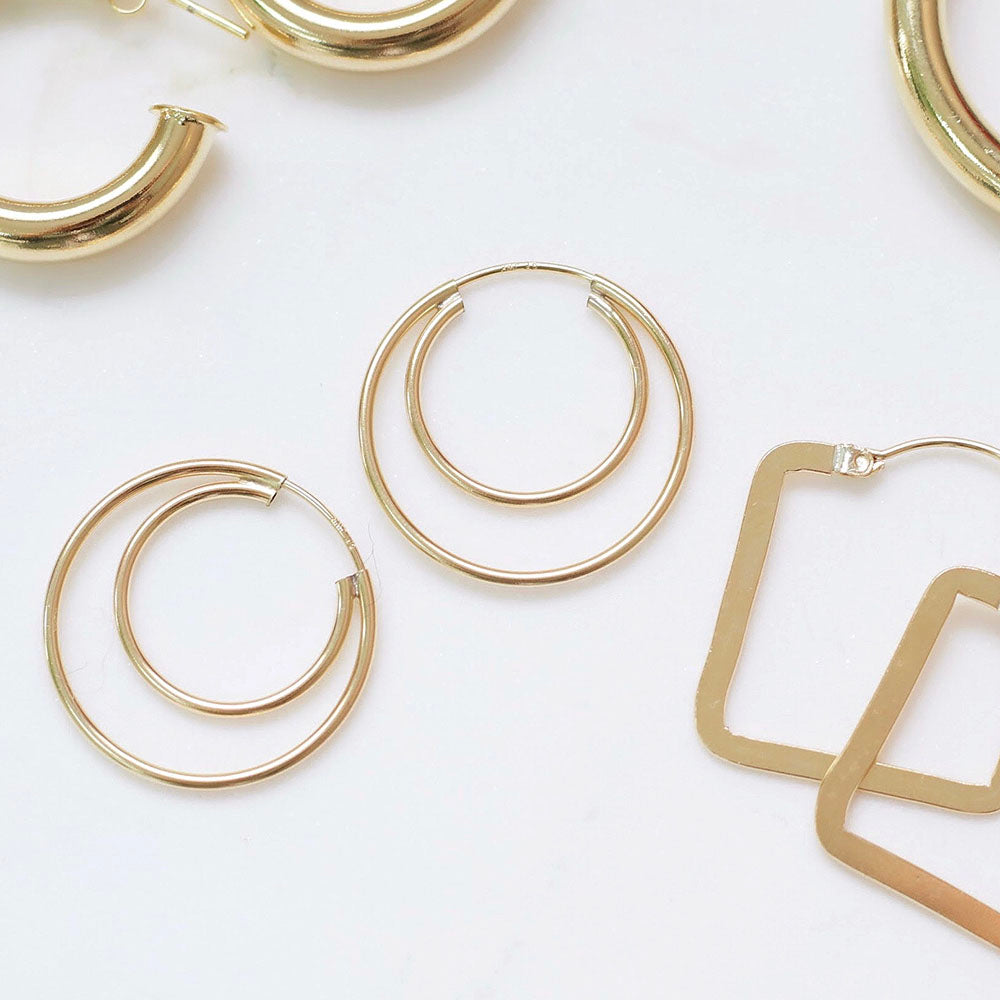 Double the Fun Gold Hoops