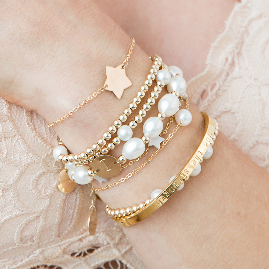 taudrey pearl of wisdom gold chain bracelet 
